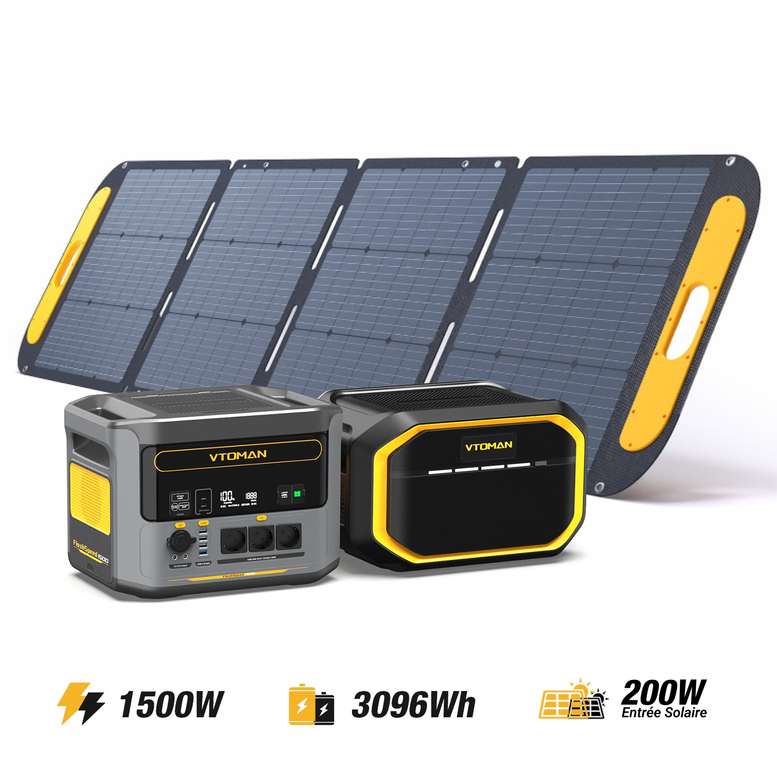VTOMAN FlashSpeed 1500/3096Wh with 200W Pro solar panel