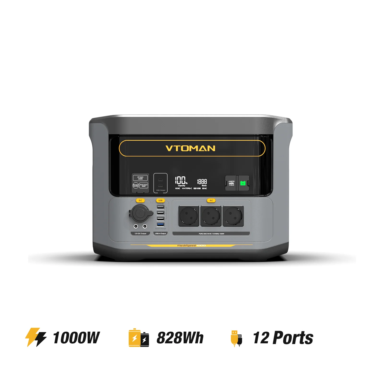 VTOMAN FlashSpeed 1000/828 Wh 200 W Solar Generator