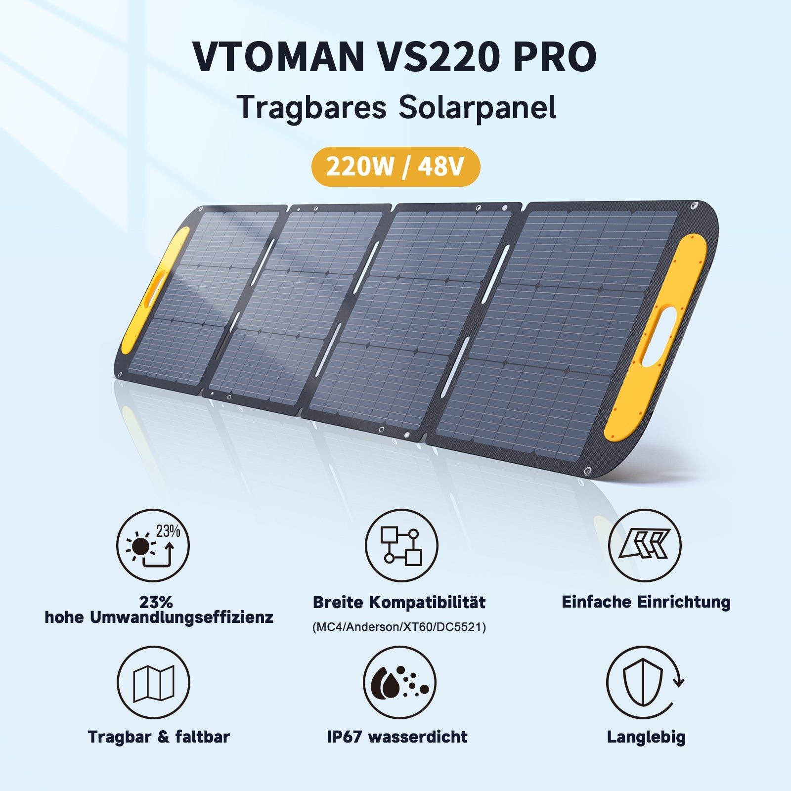 Panneau solaire portable pliable VTOMAN 220W Pro
