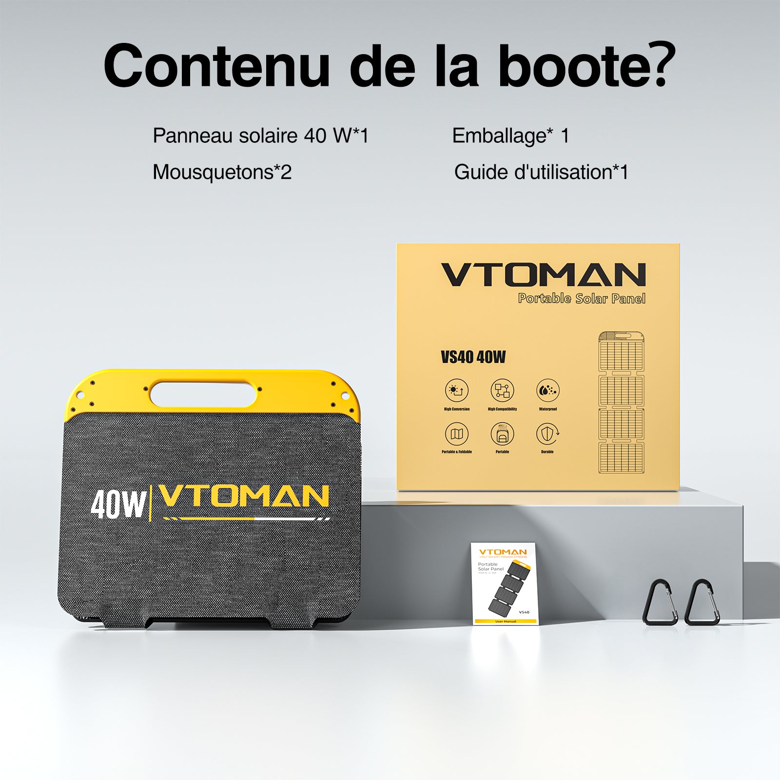 Panneau solaire portable pliable VTOMAN 40W