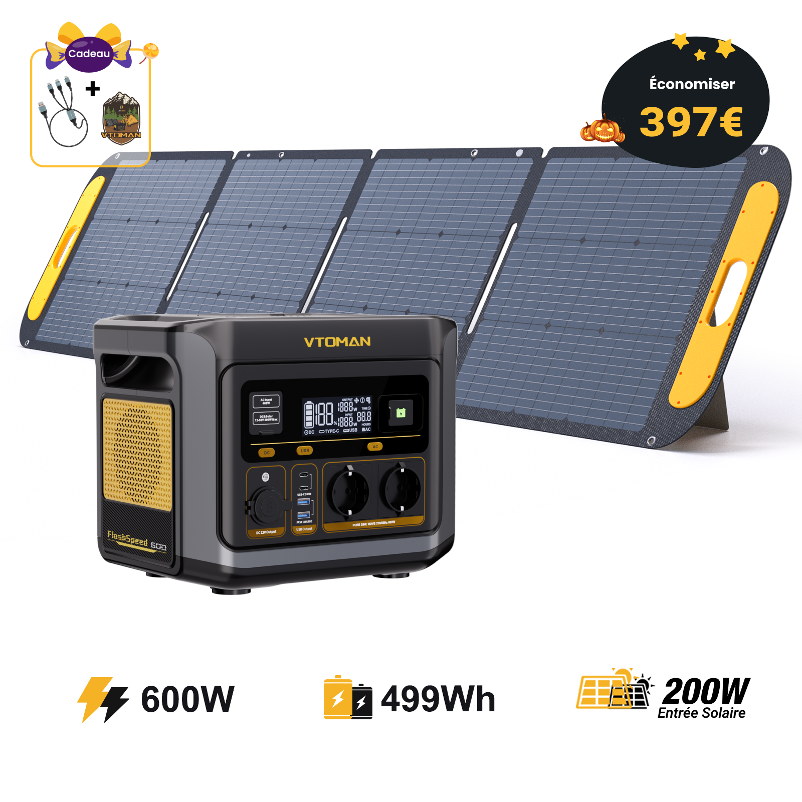 Station électrique portable VTOMAN FlashSpeed 600