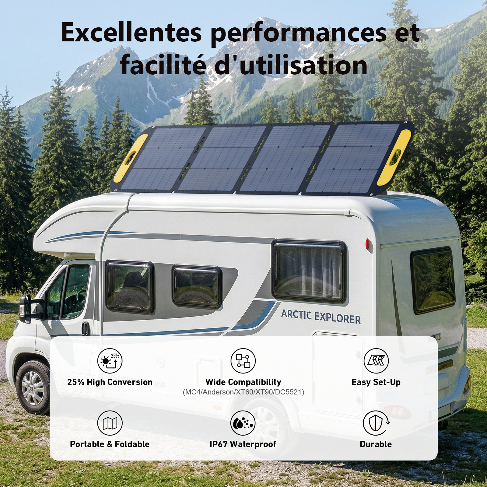 Panneau solaire pliable et léger VTOMAN 200 W