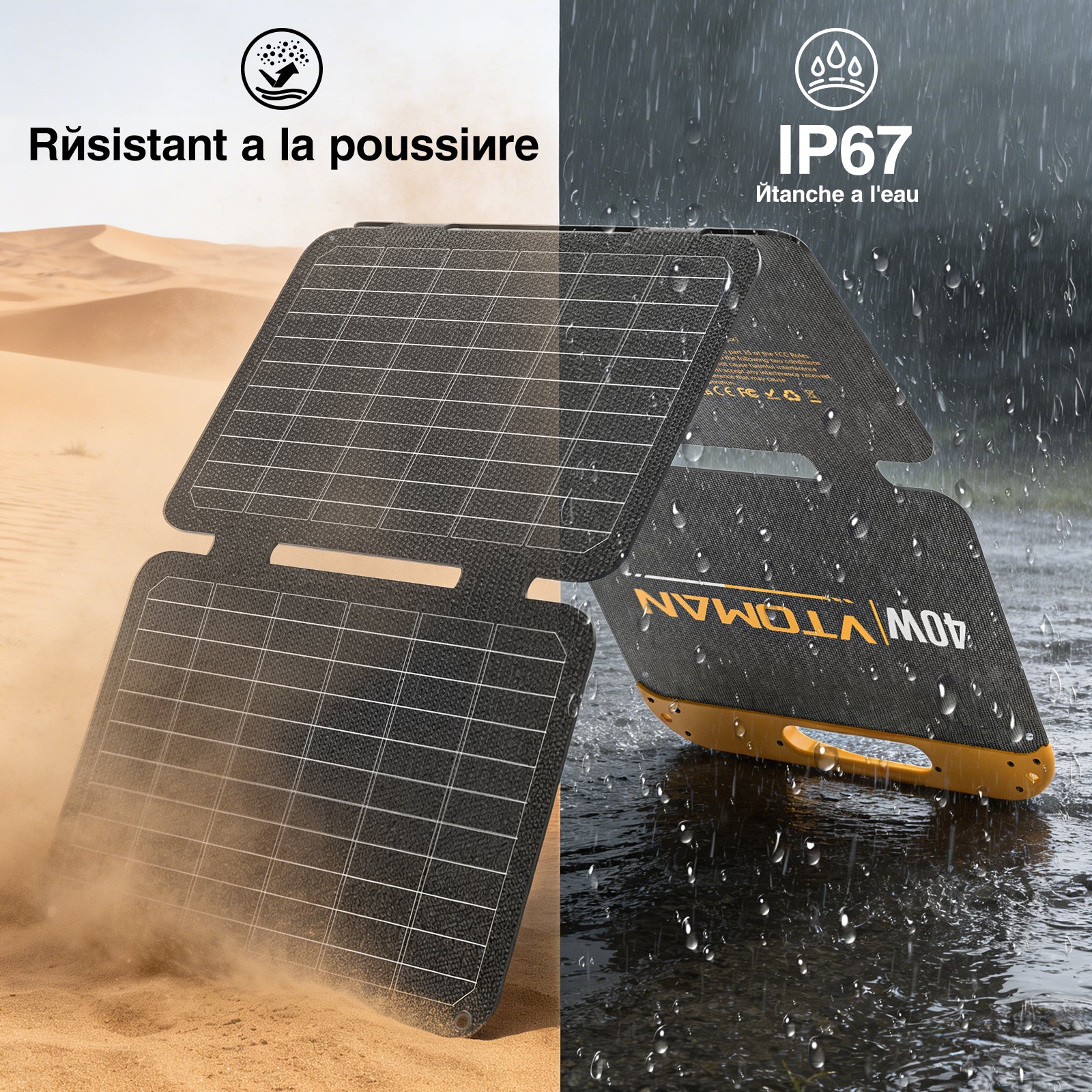 Panneau solaire portable pliable VTOMAN 40W