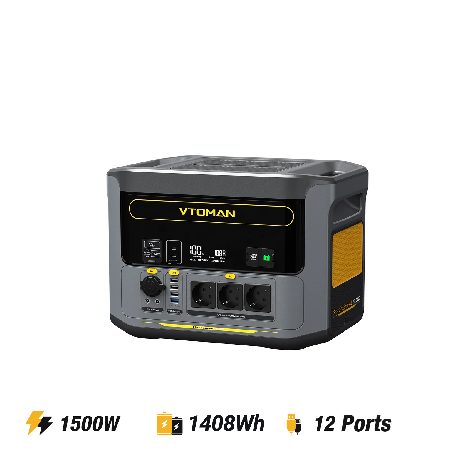 VTOMAN FlashSpeed 1500 Station électrique portable 1408Wh