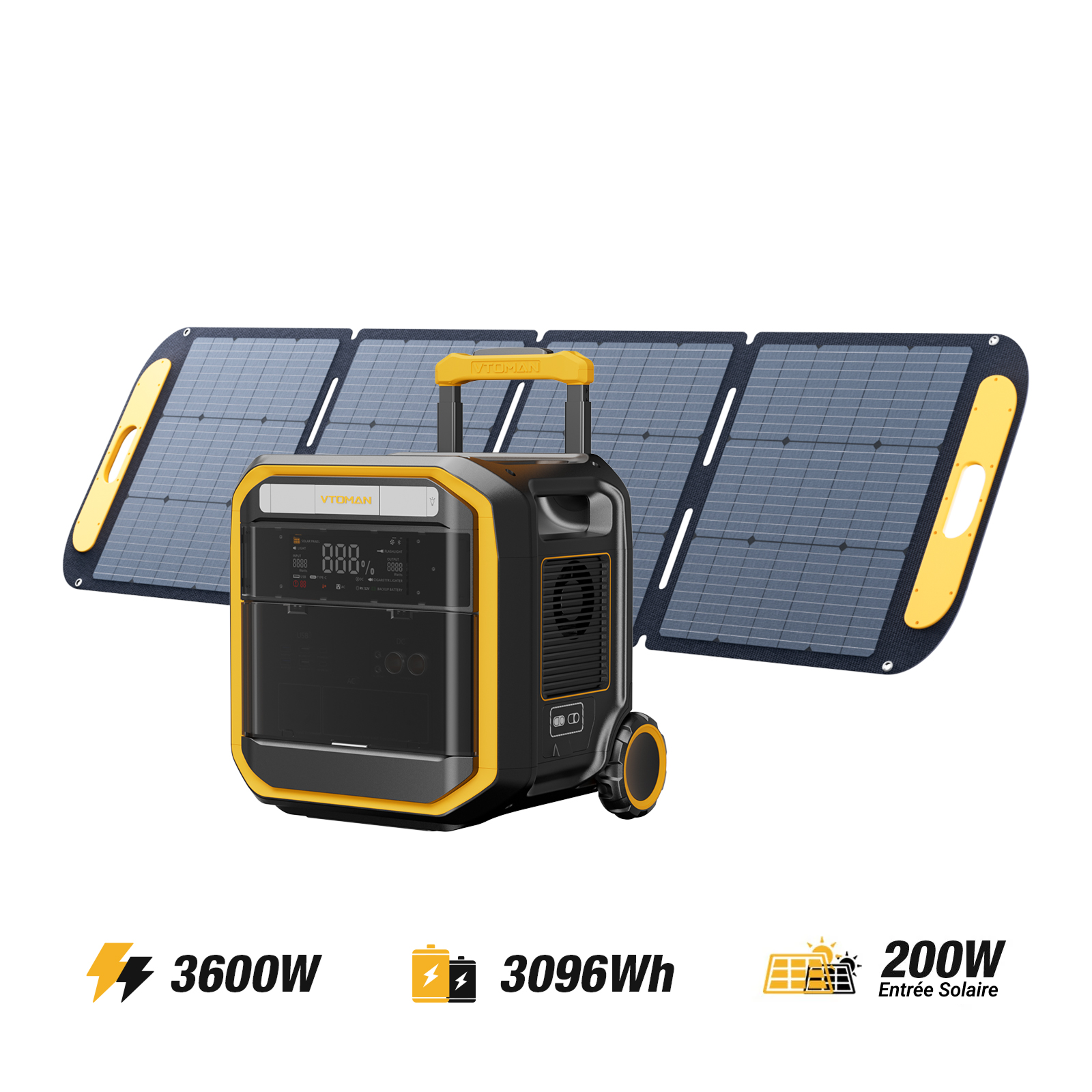 Station Électrique Portable VTOMAN FlashSpeed Pro 3600/3096Wh 200W Pro