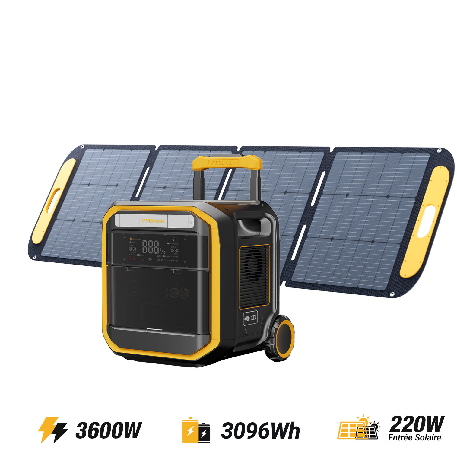 Station Électrique Portable VTOMAN FlashSpeed Pro 3600/3096Wh 220W Pro