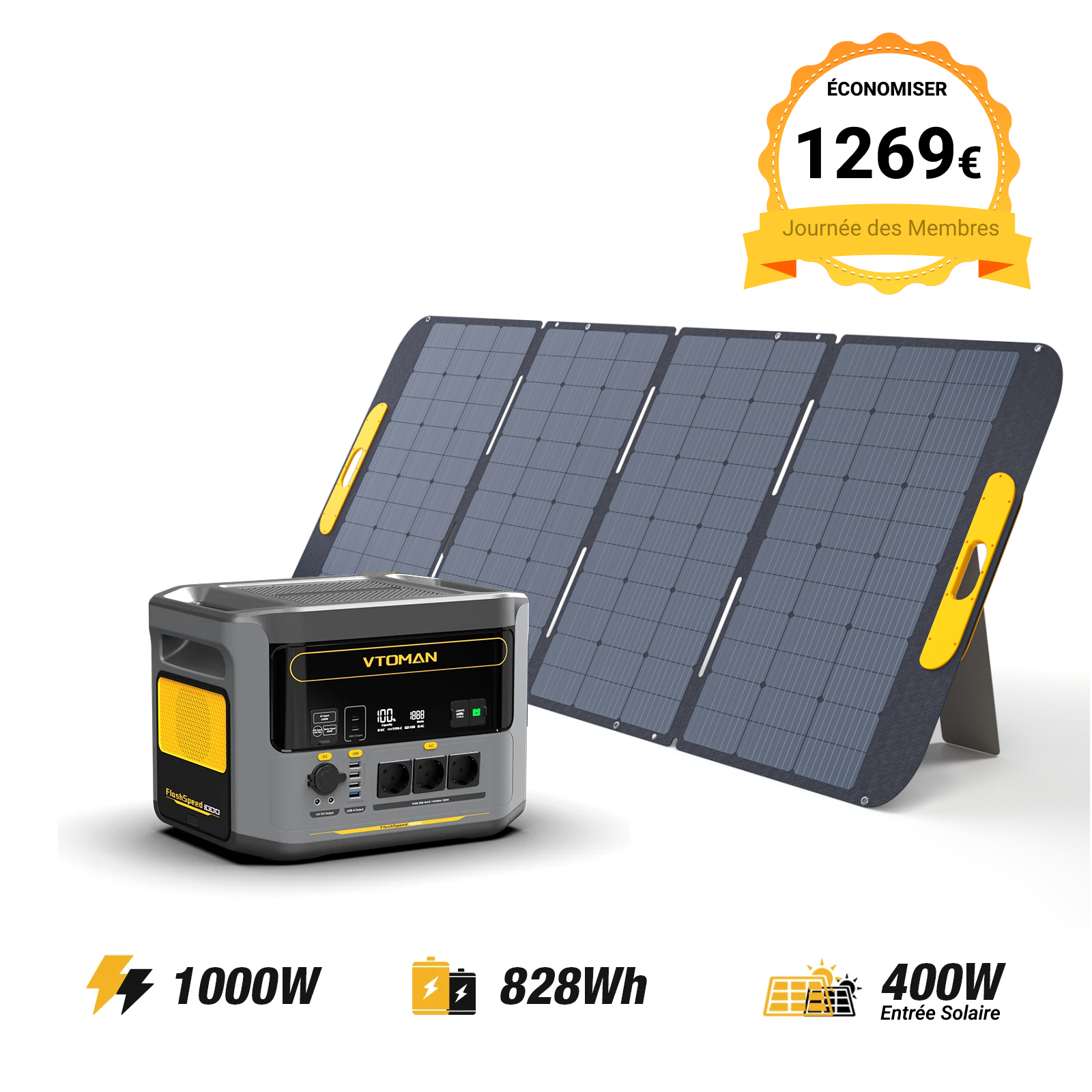 Station électrique portable VTOMAN FlashSpeed 1000