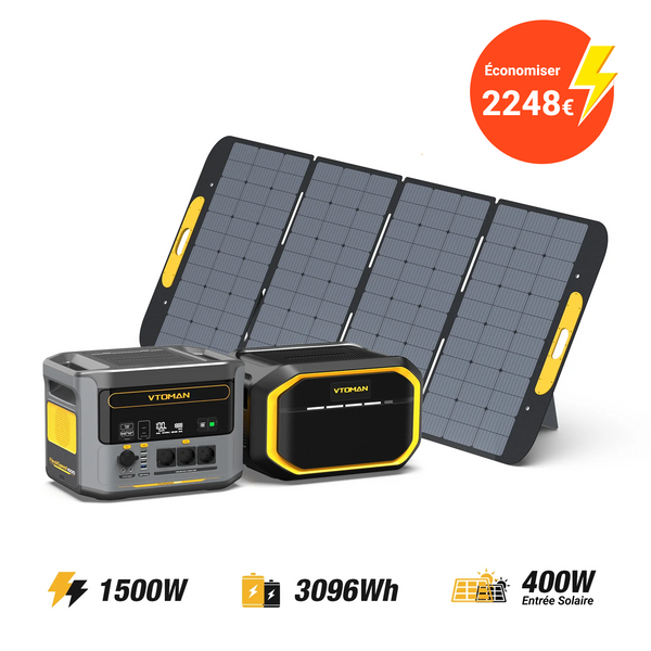 VTOMAN FlashSpeed ​​1500/3096Wh pack additional battery 400W solar generator