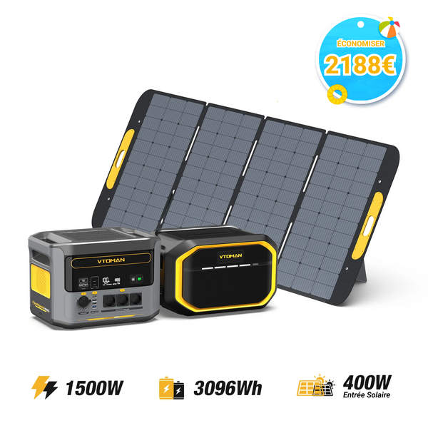 Pack VTOMAN FlashSpeed 1500/3096Wh batterie supplémentaire générateur solaire 400W