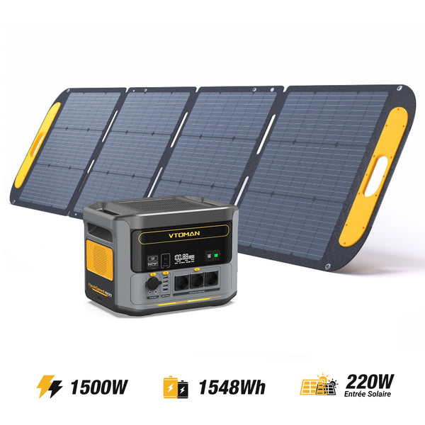 Générateur solaire VTOMAN FlashSpeed 1500 W/1548 Wh 220 W Pro