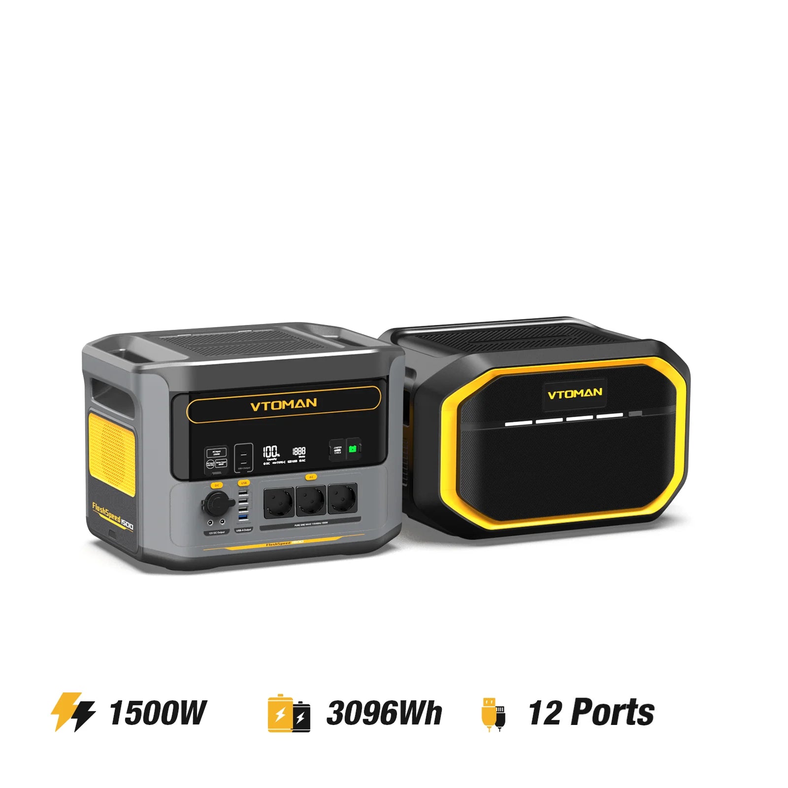 Batterie supplémentaire VTOMAN 1548Wh compatible avec FlashSpeed 1500/1000/600