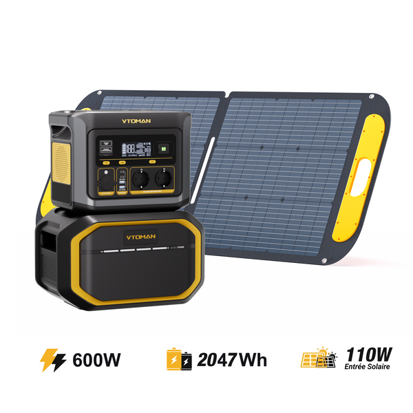 VTOMAN FlashSpeed ​​​​600/2047Wh con pannello solare da 110W