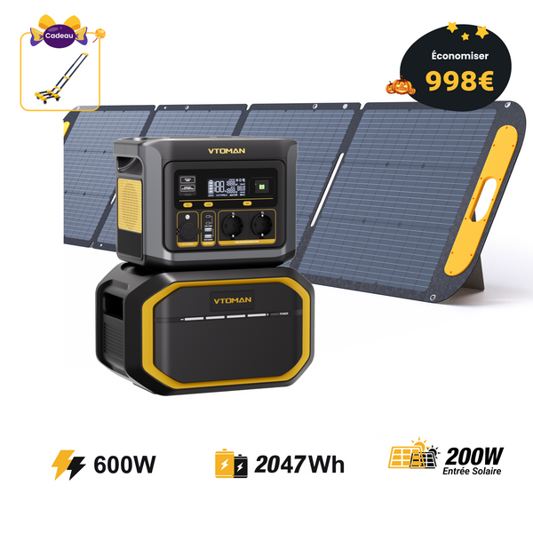 VTOMAN FlashSpeed ​​​​600/2047Wh con pannello solare da 200W