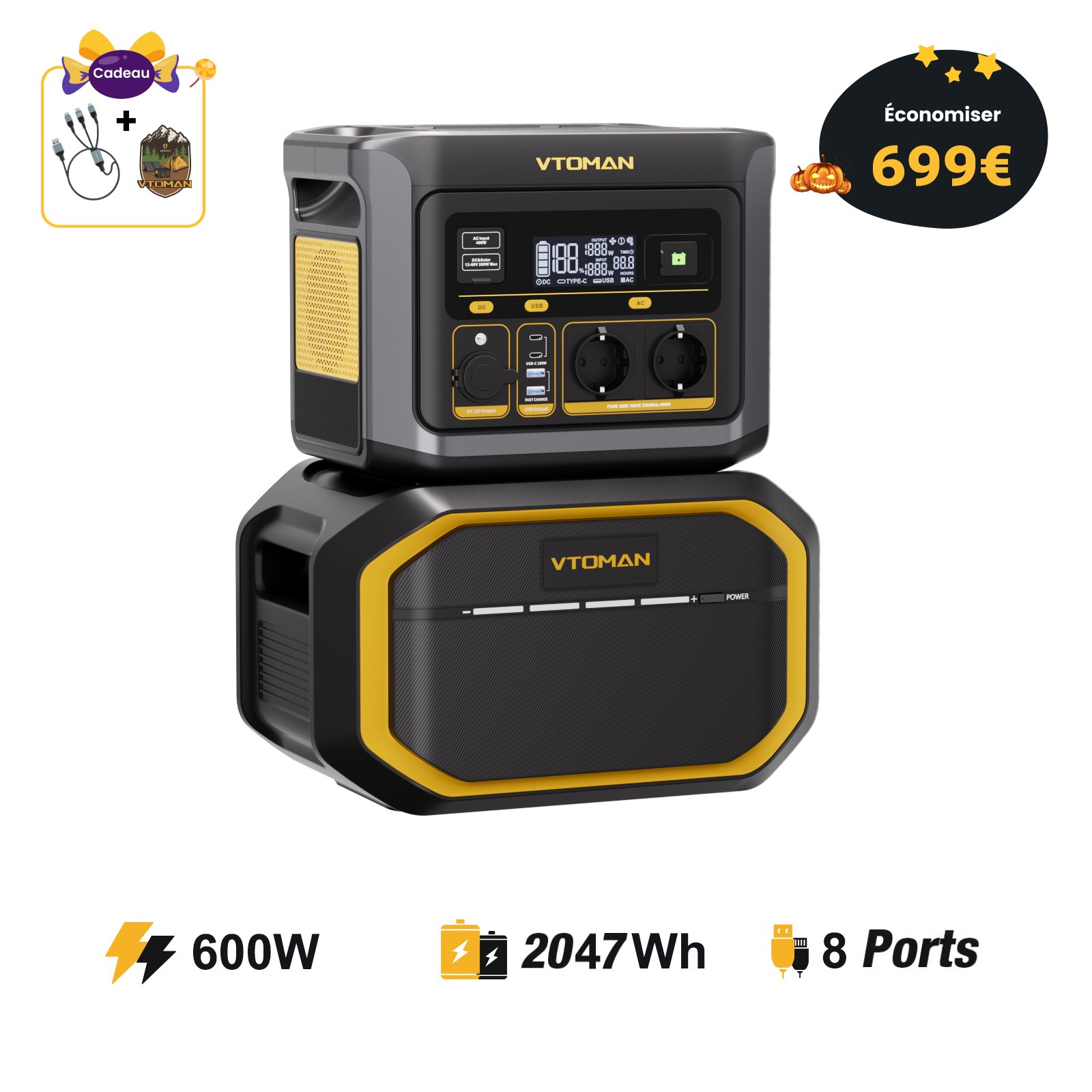 Station électrique portable VTOMAN FlashSpeed 600