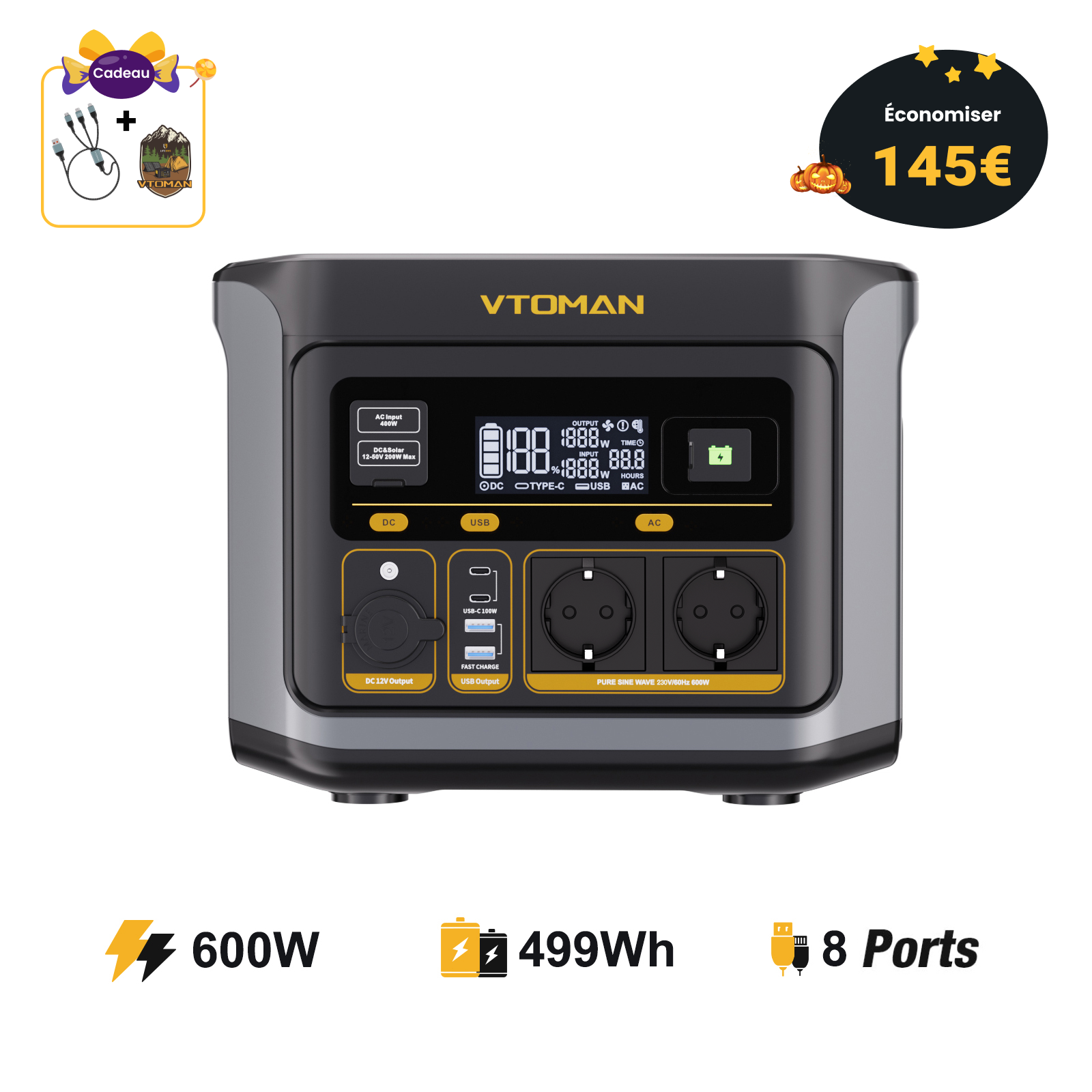 Station électrique portable VTOMAN FlashSpeed 600