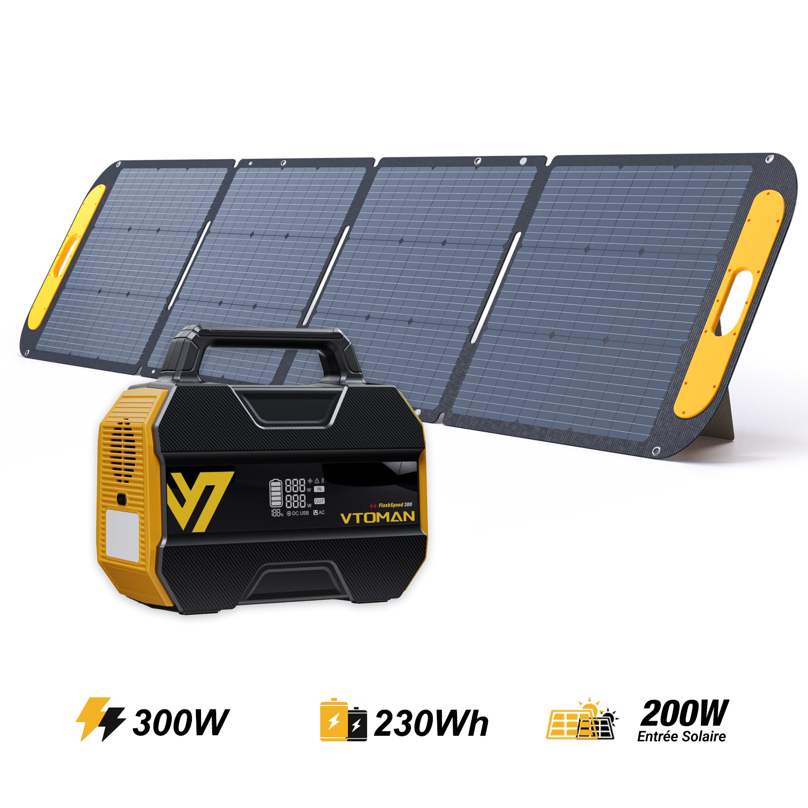 VTOMAN FlashSpeed 300 avec panneau solaire 200 W