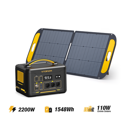 VTOMAN Jump 2200 Station Électrique Portable avec Panneau Solaire 110W