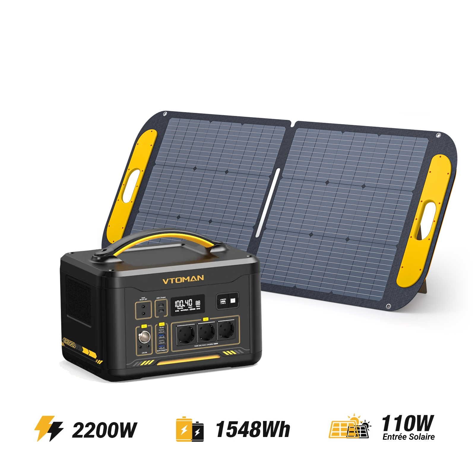 Générateur solaire VTOMAN Jump 2200/1548Wh 110W