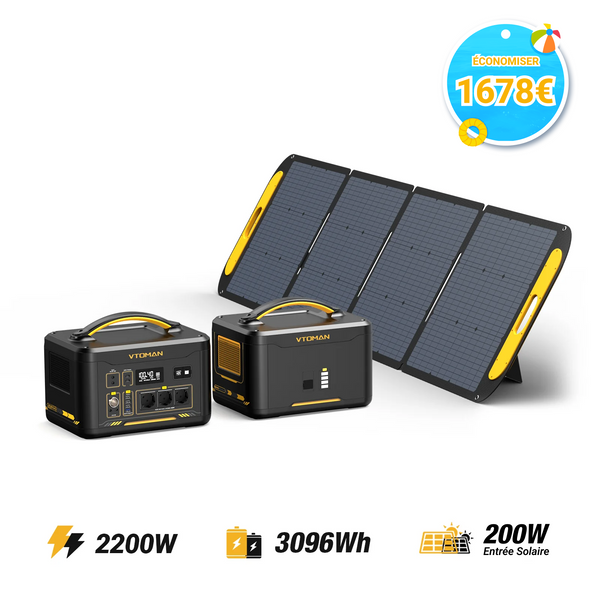 Générateur solaire VTOMAN Jump 2200W/3096Wh 200W