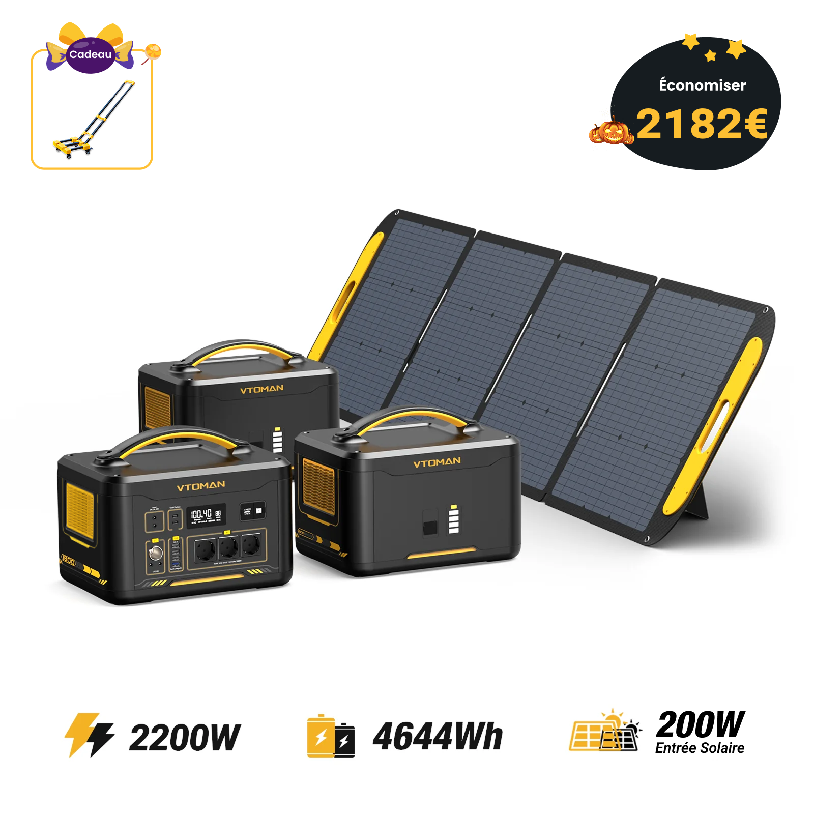 Générateur solaire VTOMAN Jump 2200W/4644Wh 200W