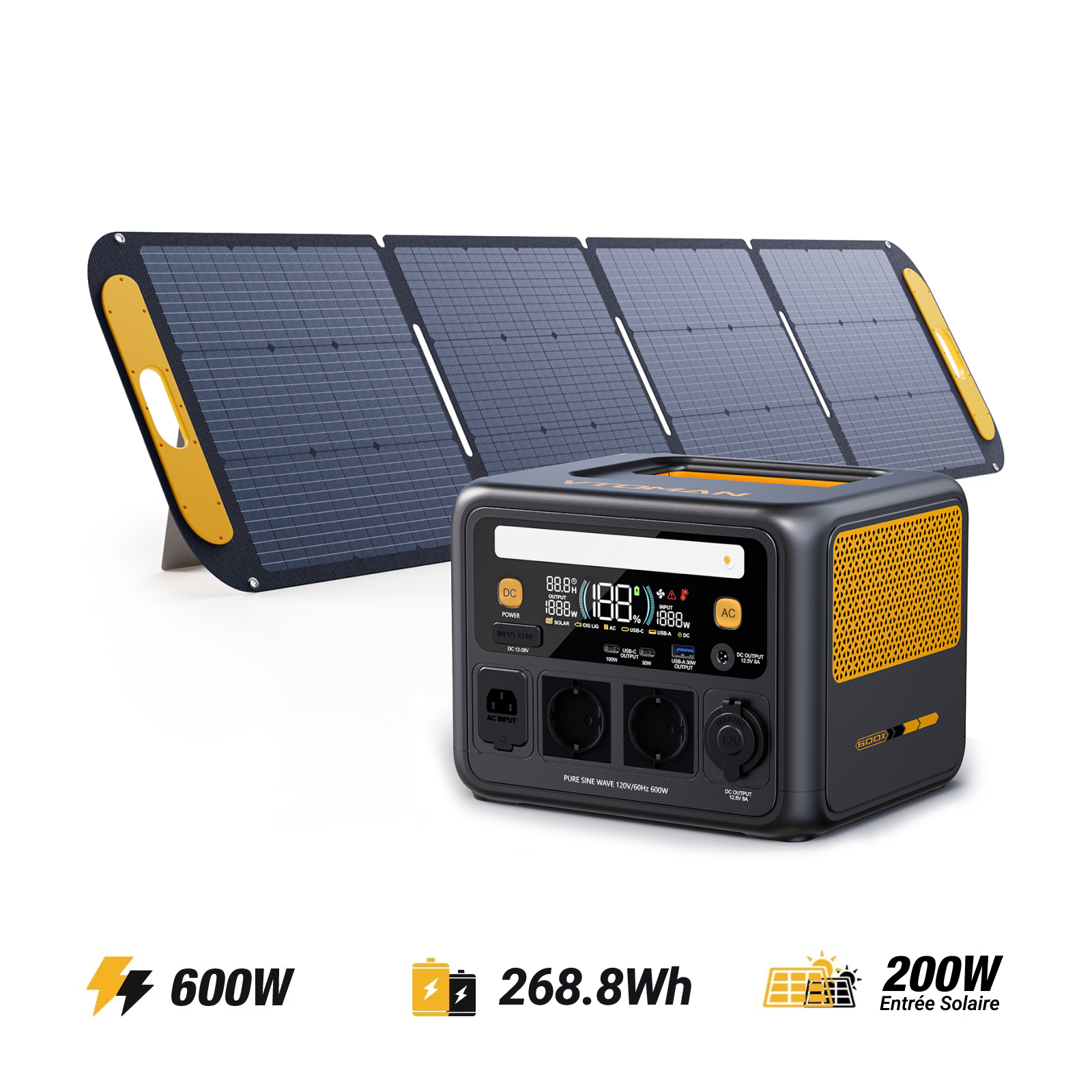 Station électrique portable VTOMAN Jump 600X 268.8Wh