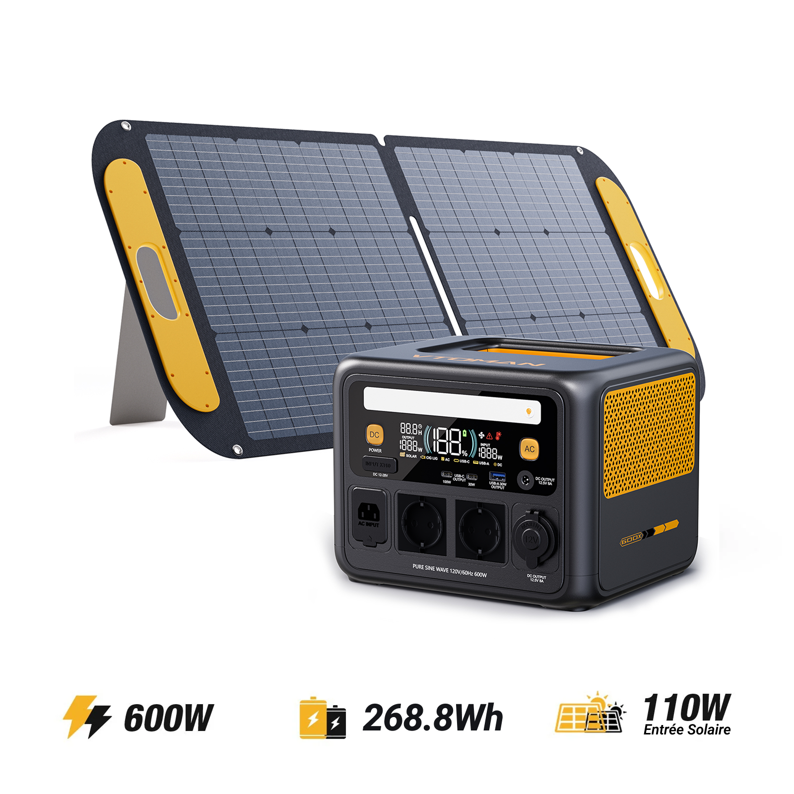 Station électrique portable VTOMAN Jump 600X 268.8Wh