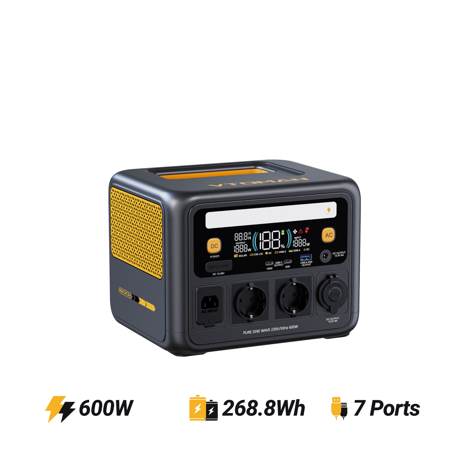 Station électrique portable VTOMAN Jump 600X 268.8Wh