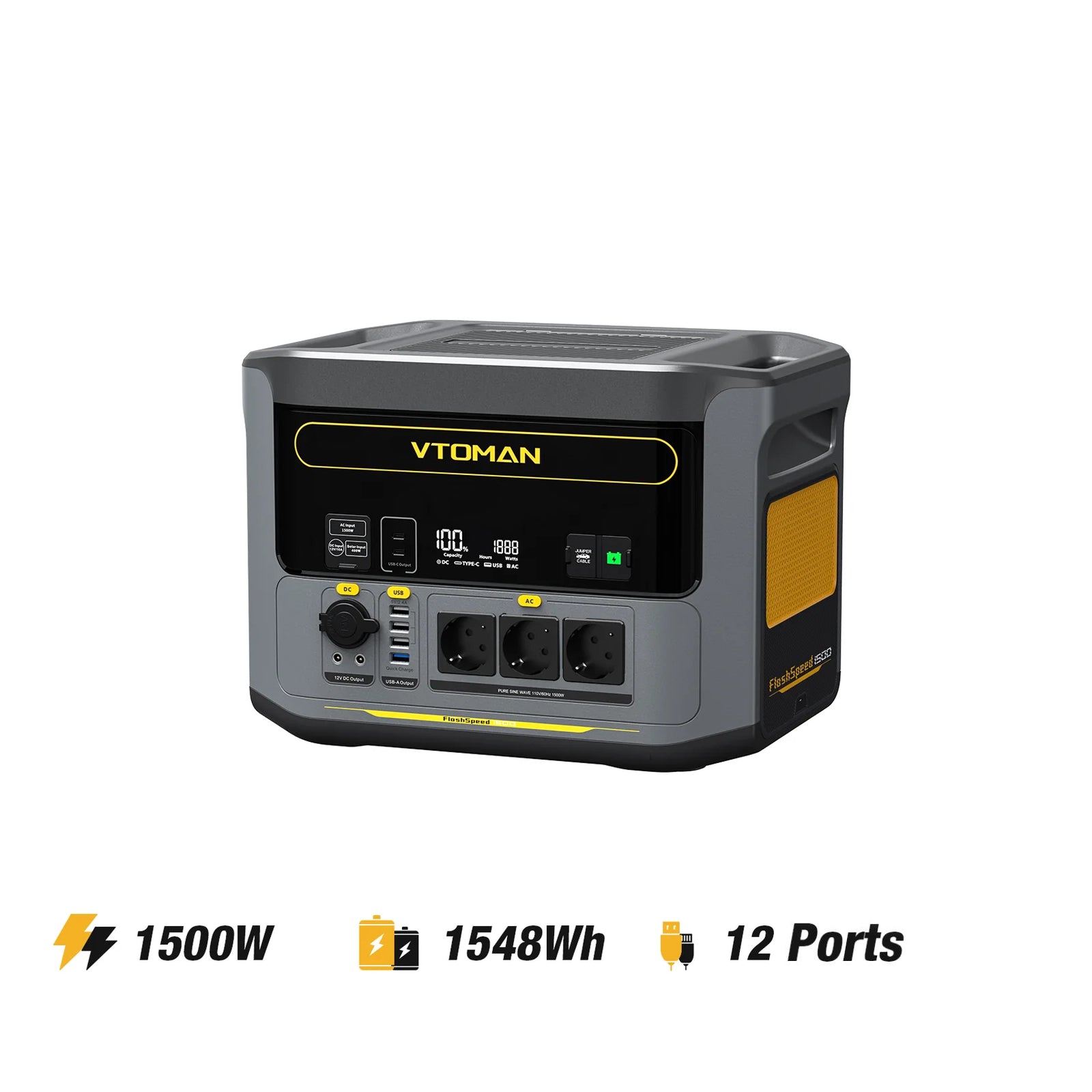 Station D'accueil Voltman Avec Prise 2P+T Et 4 Ports USB - 230V, 16A, Charge Max 4800mA