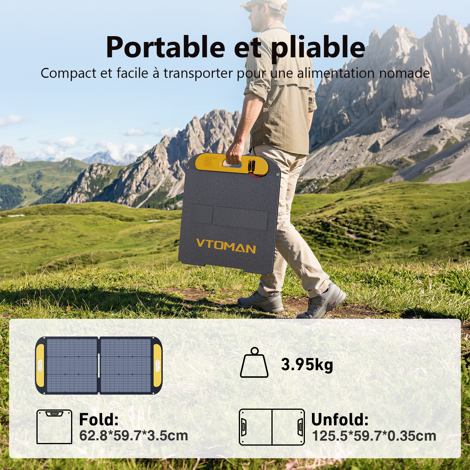 Panneau solaire pliable et léger VTOMAN 110 W