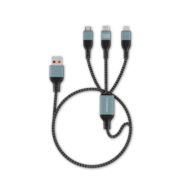 Câble de charge rapide 3 en 1 VTOMAN 100 W