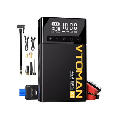 Démarreur de secours VTOMAN pour batteries déchargées Démarreur de secours VTOMAN X7 avec compresseur d'air